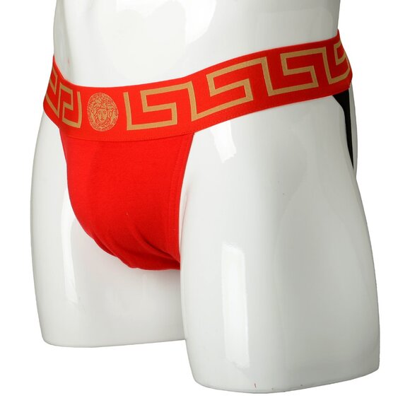 Versace Men's Red & Gold Stretch Jock Strap Underwear Versace Sz 6 US L IT 52 - Picture 2 of 7